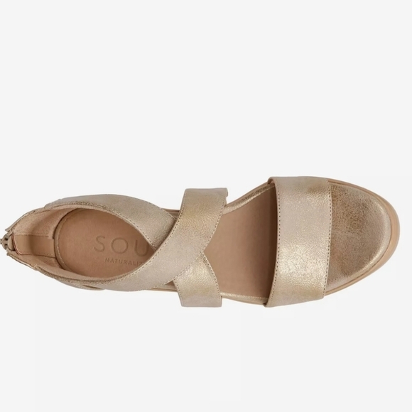 SOUL Naturalizer Goodtimes Wedge Strappy Gold Sandal Suze 11W - Picture 5 of 15